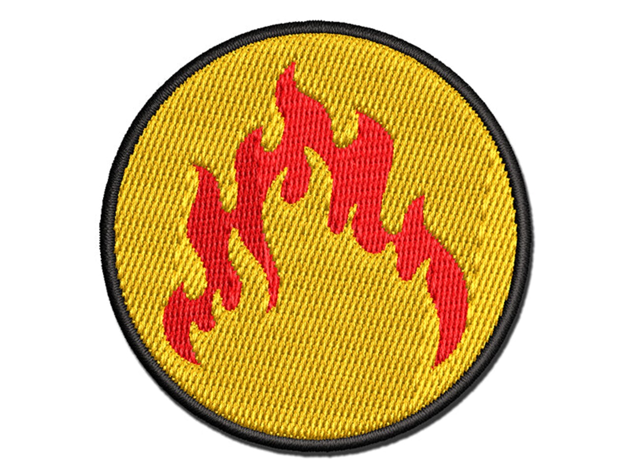 Fire Flame Burning Multi-Color Embroidered Iron-On or Hook & Loop Patch Applique